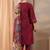 maroon floral embroidered straight suit set with dupatta