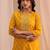 women ethnic motifs printed regular kurta with trousers & with dupatta