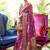 Magenta floral printed banarasi saree