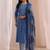 women ethnic motifs printed regular kurta with trousers & with dupatta