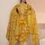 mustard floral printed cotton blend straight suit set