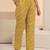 mustard floral printed cotton blend straight suit set