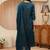 libas navy blue yoke design tissue straight suit set