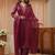 libas red yoke design tissue straight suit set
