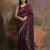 Purple purple & gold-toned embellished sequinned  georgette saree