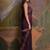 Purple purple & gold-toned embellished sequinned  georgette saree