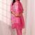 women ethnic motifs printed regular thread work kurta with trousers & with dupatta