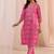 women ethnic motifs printed regular thread work kurta with trousers & with dupatta