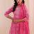 women ethnic motifs printed regular thread work kurta with trousers & with dupatta
