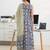 women floral printed regular thread work kurta with trousers & with dupatta