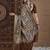Beige ethnic motifs zari silk blend sungudi saree