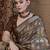 Beige ethnic motifs zari silk blend sungudi saree