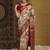 Beige ethnic motifs zari silk blend sungudi saree