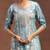 geometric printed sequinned straight kurta with sharara & dupatta
