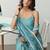 women printed regular cotton blend kurta with trousers & with dupatta