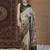 Green floral zari silk blend sungudi saree