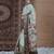 Green floral zari silk blend sungudi saree