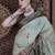 Green floral zari silk blend sungudi saree