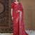 Red ethnic motifs zari silk blend sungudi saree