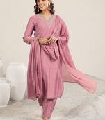 women ethnic motifs embroidered regular gotta patti kurta with salwar & with dupatta