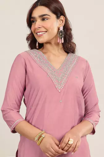 women ethnic motifs embroidered regular gotta patti kurta with salwar & with dupatta
