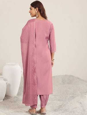 women ethnic motifs embroidered regular gotta patti kurta with salwar & with dupatta 4