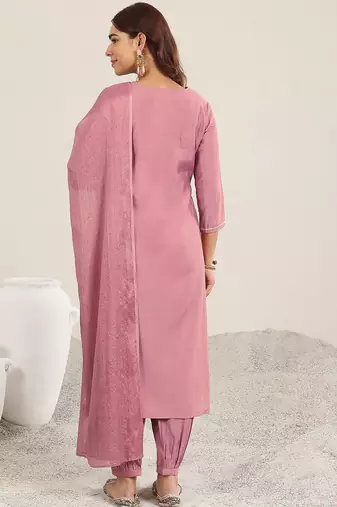women ethnic motifs embroidered regular gotta patti kurta with salwar & with dupatta