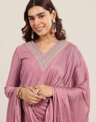 women ethnic motifs embroidered regular gotta patti kurta with salwar & with dupatta 6