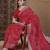 Red ethnic motifs zari silk blend sungudi saree