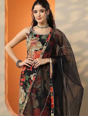 women floral printed regular kurta with palazzos & with dupatta 4