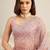 Pink floral embroidered net heavy work saree