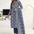 women ethnic motifs printed regular kurta with trousers & with dupatta