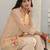 peach floral printed silk blend straight kurta set
