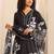 floral printed v-neck thread work straight kurta with trousers & dupatta