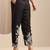 floral printed v-neck thread work straight kurta with trousers & dupatta