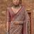 Beige women silk blend banarasi saree with blouse piece