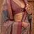 Beige women silk blend banarasi saree with blouse piece