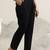 womens black printed cotton anarkali kurta with trousers & dupatta