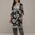 black floral printed cotton straight kurta set