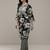 black floral printed cotton straight kurta set
