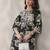 black floral printed cotton straight kurta set