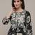 black floral printed cotton straight kurta set