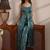 libas teal solid tissue front slit a-line kurta set