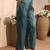 libas teal solid tissue front slit a-line kurta set