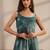libas teal solid tissue front slit a-line kurta set
