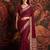 Magenta ethnic motifs woven design zari  georgette banarasi saree