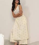 women printed regular kurta with palazzos