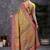 Yellow ethnic motifs printed banarasi saree with matching blouse