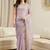 Lavender embellished embroidered net heavy work saree