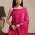 libas pink solid tissue palazzo suit set